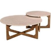Salontafel Lino Marmer Naturel Set van 2 - Giga Meubel