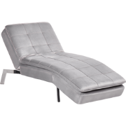 Beliani LOIRET - Chaise longue-Grijs-Fluweel
