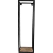 Clayre & Eef Wandrek  20x20x65 cm Zwart Bruin Ijzer Hout Muurrek