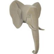 Clayre & Eef Wanddecoratie Olifant 17x8x21 cm Beige Kunststof Muurdeco...