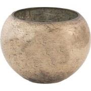 Clayre & Eef Theelichthouder  Ø 19x14 cm Zilverkleurig Glas Rond Waxin...