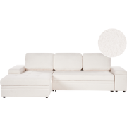 Beliani HRISEY - Driezitsbank-Wit-Bouclé