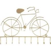 Clayre & Eef Sleutelrekje Fiets 32x23 cm Goudkleurig Ijzer Kapstok