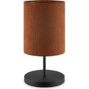 Scandinavische stijl Tafellamp - Corduroy Lampenkap - Cilinder - Brown...