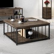 Vierkante Salontafel Walnoot Zenn 90x90 - Zwart Frame