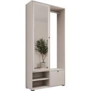 Meubella Halkast Deacon - Wit - 90 cm - Met spiegel