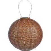 Solar lampion rond ikat 30 cm koper