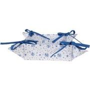Clayre & Eef Broodmand  35x35x8 cm Wit Blauw Katoen Vierkant Roosjes