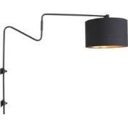 Anne Lighting - wandlamp - Linstrom - zwart - metaal stof - schemerlam...