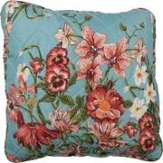 Clayre & Eef Kussenhoes  40x40 cm Blauw Roze Katoen Polyester Bloemen ...