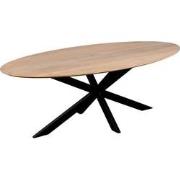 QUVIO Eettafel Sofia – Ovaal – 220x100 cm – Kruispoot - Naturel
