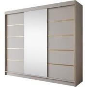 Meubella Kledingkast Eagle - Beige - 250 cm - Met spiegel