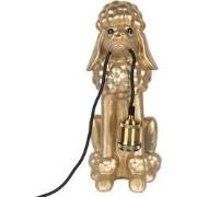 Clayre & Eef Tafellamp Hond Poedel 27x16x38 cm Goudkleurig Kunststof