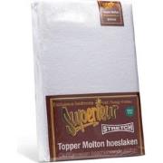 Superieur Topper Molton Hoeslaken - 160 x 200/220 cm - Beschermt uw ko...