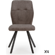 Set van 4 stoelen in stof met zwarte metalen poten L47 cm - MERY