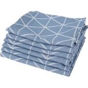 Twentse Damast Theedoekenset - 6 stuks - Triangle Blauw