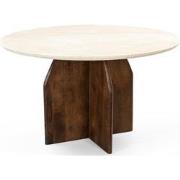 Eettafel Danae Donkerbruin Marmer Rond Ø130cm - Giga Meubel