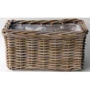 Bloembak Bak Rotan Antique Grijs 40X23H20 cm