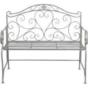 Clayre & Eef Tuinbank  103x51x94 cm Grijs Ijzer Rechthoek Bank Buiten