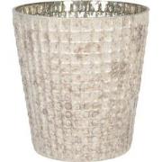 Clayre & Eef Theelichthouder  Ø 13x14 cm Beige Glas Rond Waxinelichtho...