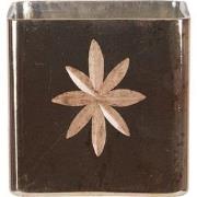 Clayre & Eef Theelichthouder  10x10x10 cm Goudkleurig Glas Vierkant St...