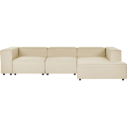 Beliani APRICA - Hoekbank-Beige-Kunstlinnen