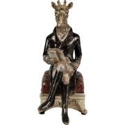 Clayre & Eef Beeld Giraf 22 cm Goudkleurig Zwart Polyresin