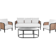 Beliani MONTEFALCO - Zitgroep-Wit-Aluminium