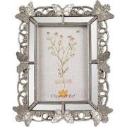 Clayre & Eef Fotolijst 10x15 cm Zilverkleurig Kunststof Glas Vlinders ...