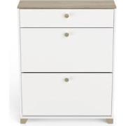 Schoenenkast met 2 neerklapbare deuren en 1 lade, eiken kronberg en wi...