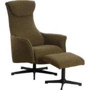 Relaxfauteuil Katie Groen met Voetenbankje - Giga Meubel