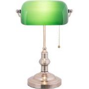 LumiLamp Bureaulamp Bankierslamp  27x17x41 cm  Groen Metaal Glas Tafel...