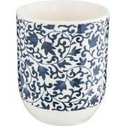 Clayre & Eef Mok  100 ml Blauw Porselein Rond Bladeren Theemok