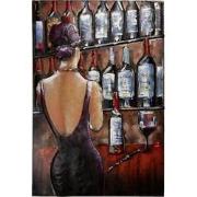 Clayre & Eef Metalen schilderij  80x120 cm Rood Ijzer Vrouw Wanddecora...