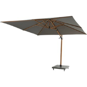 Siesta premium zweefparasol 300x300 antraciet en houtlook frame