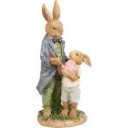 Clayre & Eef Beeld Konijn 21 cm Bruin Polyresin Paasdecoratie