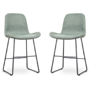 Nino-Fé barkruk zacht groen - zwart onderstel - 65 cm - set van 2
