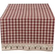 Clayre & Eef Tafelloper  50x140 cm Rood Beige Katoen Rechthoek Ruit He...