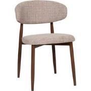 Eetkamerstoel - Taupe Stof - Zithoogte 47cm - 54x52x78cm - Alexia - Se...