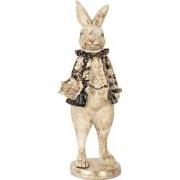 Clayre & Eef Decoratie Beeld Konijn 24 cm Beige Kunststof