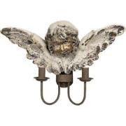 Clayre & Eef Wandlamp  56x16x38 cm  Bruin Kunststof Engel Muurlamp