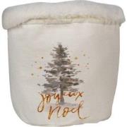 Clayre & Eef Opbergmand  Ø 15x15 cm Wit Bruin Synthetisch Rond Kerstbo...