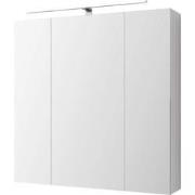 ML-Design spiegelkast, met LED-verlichting, wit, spaanplaat