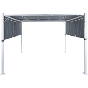 Beliani PARGA - Tuin pergola-Grijs-Staal, Polyester