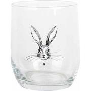 Clayre & Eef Waterglas 300 ml Transparant Glas Konijn Drinkbeker