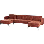Beliani ALNES - Slaapbank-Rood-Fluweel