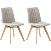 Beliani CALGARY - Eetkamerstoel-Grijs-Polyester