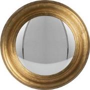 Clayre & Eef Spiegel  Ø 34 cm Goudkleurig Hout Rond Bolle Spiegel