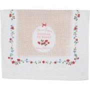 Clayre & Eef Gastendoekje  40x66 cm Wit Groen Katoen Rozen Toilet hand...