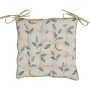 Clayre & Eef Stoelkussen Foam  40x40x4 cm Beige Geel Katoen Vierkant C...